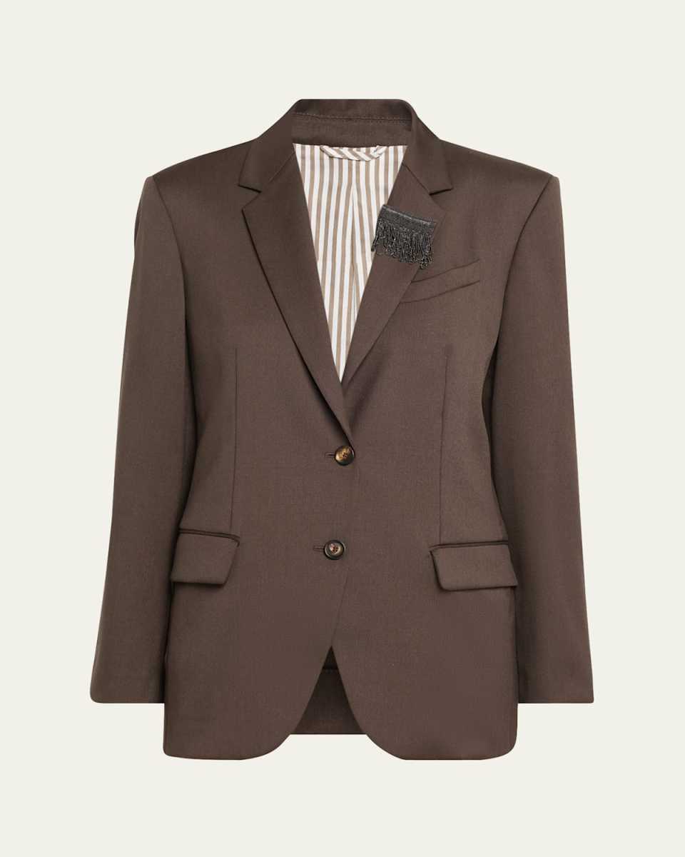 Single-Breasted Mohair Blazer